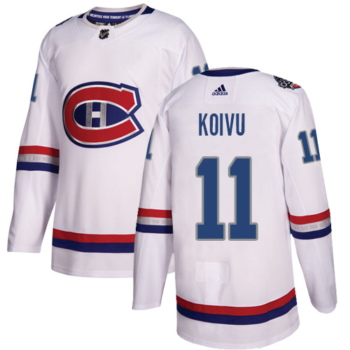 Adidas Canadiens #11 Saku Koivu White Authentic 100 Classic Stitched NHL Jersey